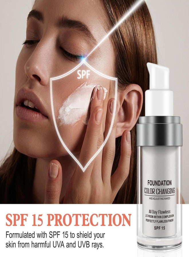 ZODENIS 2 Pack TLM Flawless Color Changing Foundation, Warm Skin Tone Foundation liquid Base Nude Face Moisturizing Liquid Cover Concealer, Natural Makeup Concealer Cover Cream 30ml - Image 5